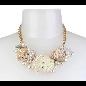 Betsy Johnson Pearl Shell Statement Necklace